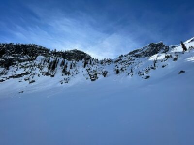 Feb 11, 2022: Size 1 minus wet loose avalanches from the rocks on the North Aspect of South Bruin