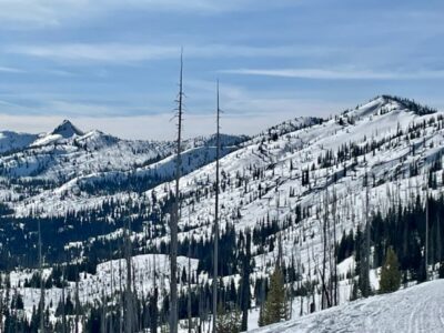 Feb 11, 2022: The sheen from the sun crust on the snow suface were visible from miles