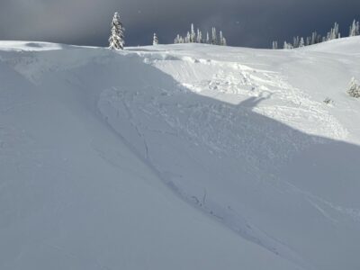 Dec 21, 2022: Wind slab avalanche reported from the public on Wednesday, just north of Tamarack Resort