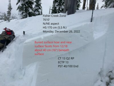 Dec 26, 2022: Fisher Creek Snowpit (12/26)