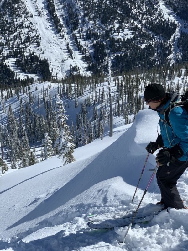 Looking down from 8012' on the shoulder of peak 8302.