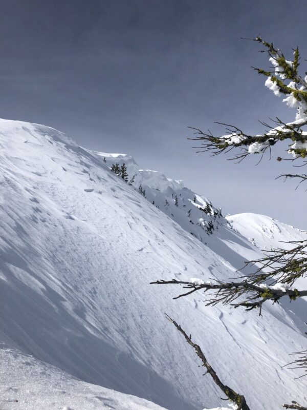 Large Cornices on the north facing ridge