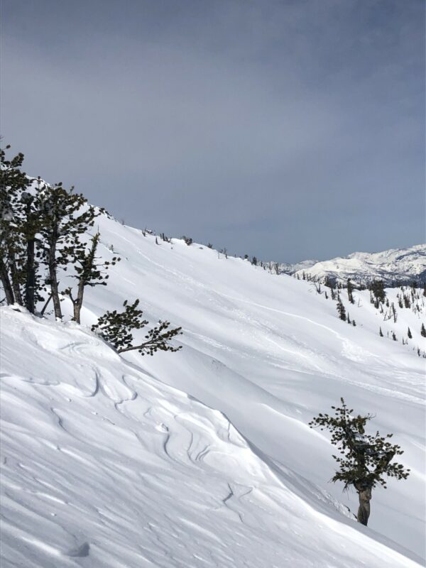 Smaller size 1 hard slab avalanche on north aspect near ridge line