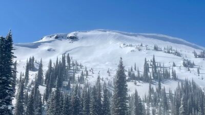 Mar 17, 2023: Tuesdays winds 30-40+ mph, likely helped produce this avalanche on this ENE aspect just North of Council Mt.